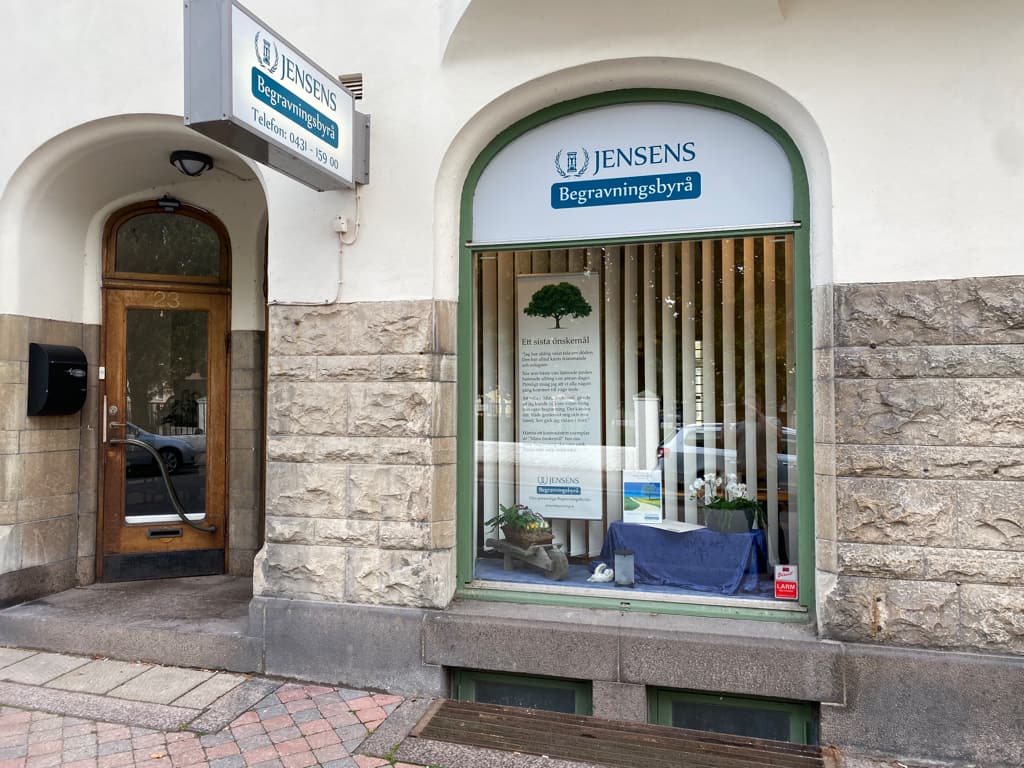 Jensens Begravningsbyrås kontor i Ängelholm
